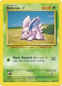 A picture of the Nidoran M Pokemon card from Base Set